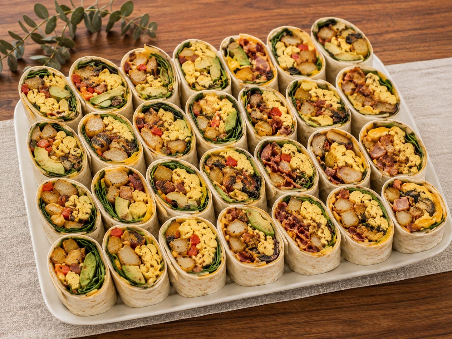 Breakfast burrito platter from iJava Cafe catering, San Jose