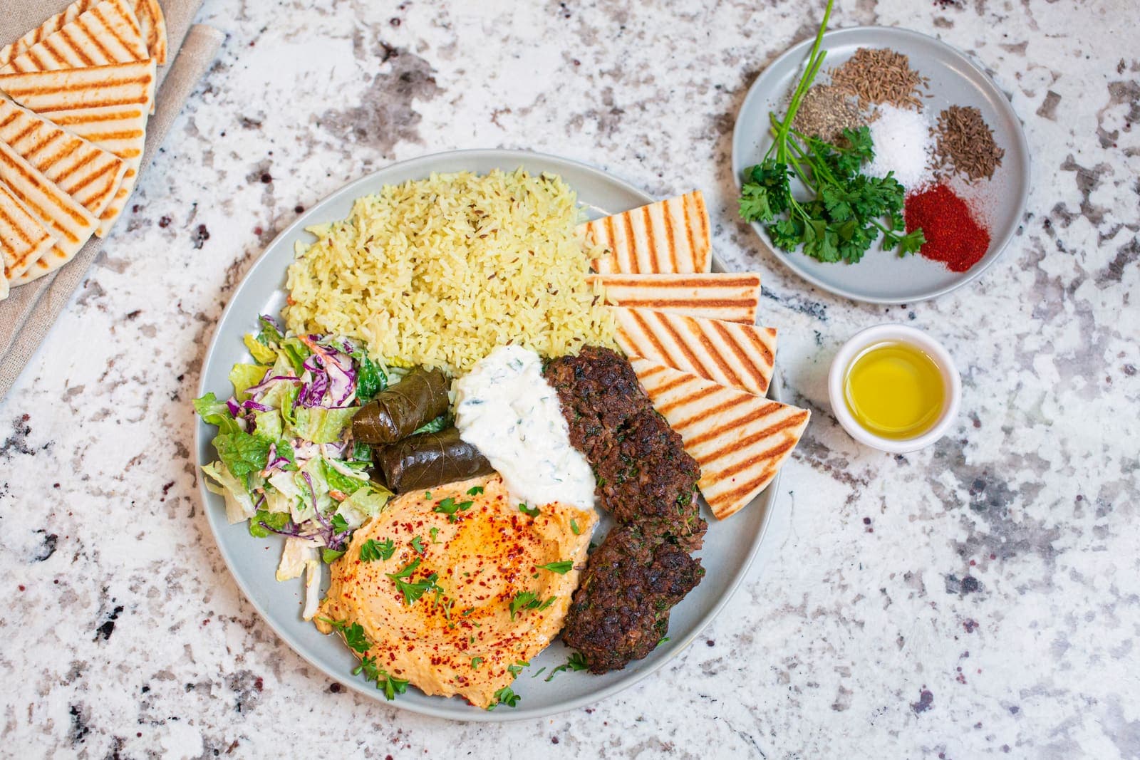 Mediterranean combo plate at iJava Delmas
