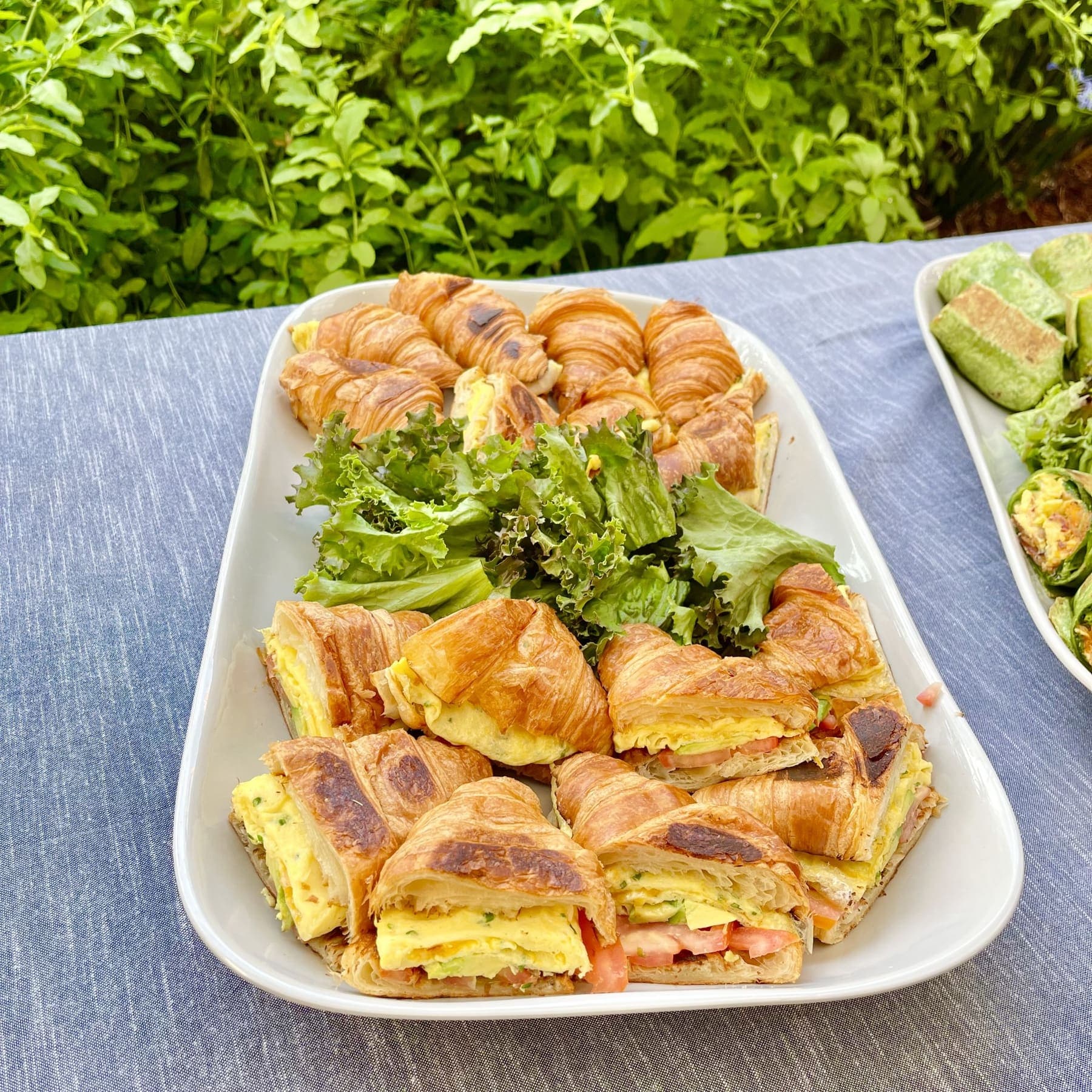 Catering breakfast sandwiches platter at iJava Cafe, San Jose