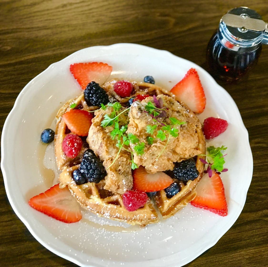 Chicken & waffles at iJava