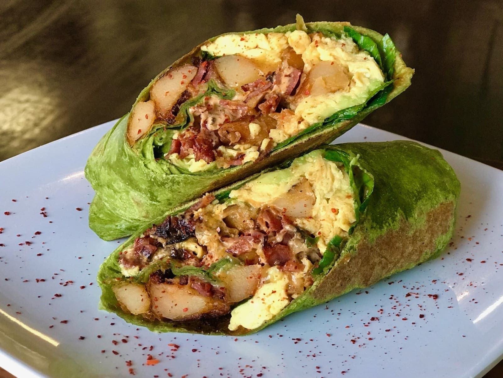 Fully Loaded breakfast burrito at iJava Cafe, San Jose