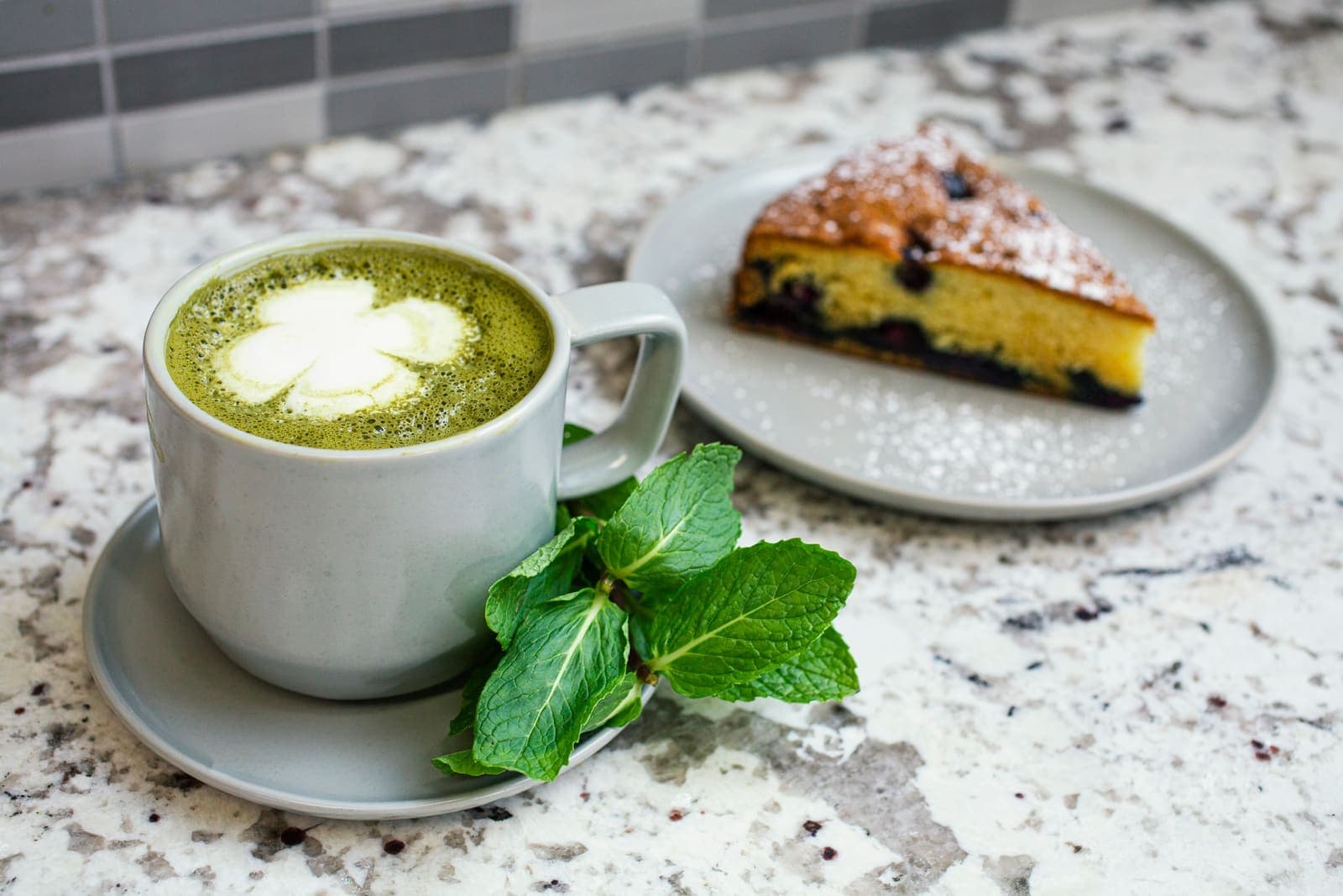 Matcha green latte at iJava Delmas