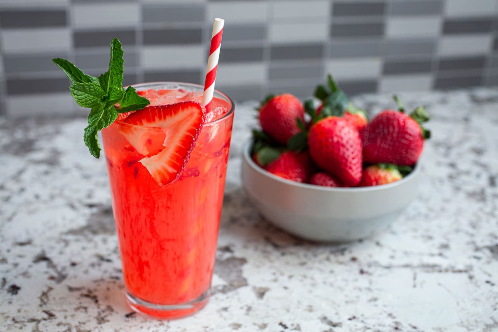 Fresh strawberry lemonade at iJava Cafe, San Jose